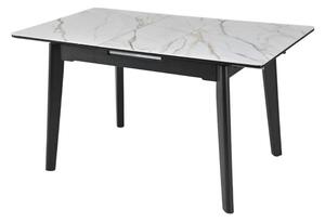 Masa extensibila OSTEN, alb cu efect de marmura/negru, 140/180x80x76 c