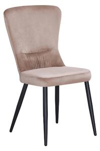 Scaun MIA, bej/negru, stofa catifelata/metal, 51x62x95 cm