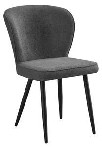 Scaun RIO 2, gri inchis/negru, stofa buclata/metal, 64x51x84 cm