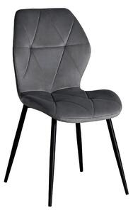 Scaun KEN, gri inchis/negru, stofa catifelata/metal, 47x55x87 cm