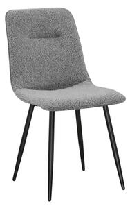 Scaun DOT, gri inchis/negru, stofa buclata/metal, 45x57x89 cm