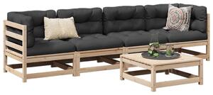 Set canapea de grădină, 5 piese, lemn masiv de pin