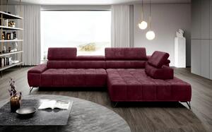 Coltar PALLADIO L, sezlong dreapta, stofa catifelata bej - Whisper 03