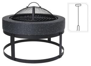 ProGarden Bol de foc cu grătar, rotund, 50,5x50,5x37 cm, negru CM7000260
