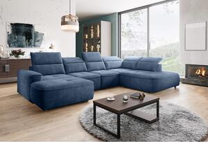 Coltar living in forma de U COLOMBO XL, sezlong dreapta, stofa catifel