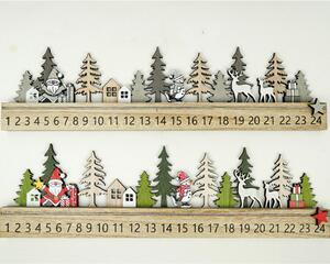 Calendar de Crăciun din lemn GREAT CHRISTMAS - mai multe culori