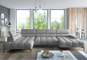 Coltar PLAZA XL, sezlong stanga, stofa clasica gri - Austin 18, cu reg