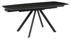 Masa extensibila URSA, negru cu efect de marmura, ceramica/metal, 125/