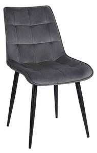 Scaun RON, gri inchis/negru, stofa catifelata/metal, 48x62x87 cm