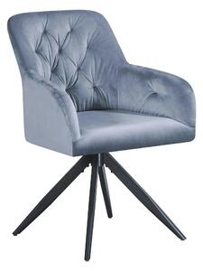 Scaun rotativ MAX, albastru deschis/negru, stofa catifelata/metal, 61x