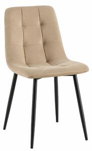 Scaun TED, bej/negru, stofa catifelata/metal, 46x54x88 cm