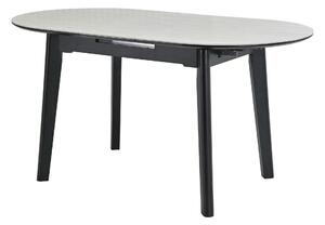 Masa extensibila ARES, bej cu efect de piatra travertin/negru, ceramic