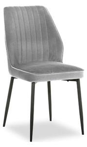 Scaun LEX, gri deschis/negru, stofa catifelata/metal, 47x60x89 cm