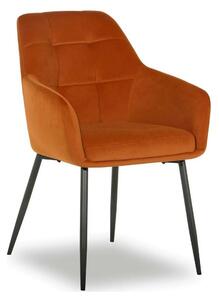 Scaun UGO NEW, caramiziu/negru, stofa catifelata/metal, 58x62x85 cm