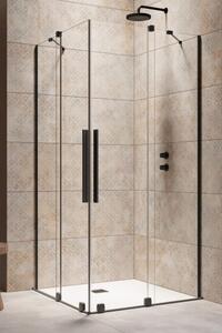 Cabina dus patrata cu usi glisante Radaway Furo Black KDD 90x90 cm, profil negru