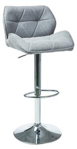 Scaun tapitat de bar C122, stofa gri, 51X37X107