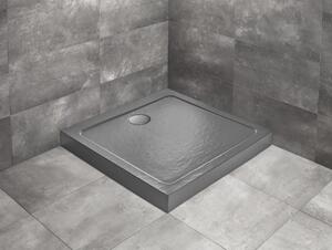 Cadita dus patrata Radaway Doros C Compact Stone 90x90 cm, antracit (acril aspect piatra)