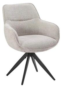 Scaun rotativ TURIN, bej/negru, stofa clasica/metal, 65x62x86 cm