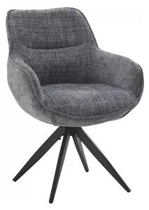 Scaun rotativ TURIN, gri inchis/negru, stofa clasica/metal, 65x62x86 c