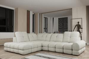 Coltar extensibil 3m TOLLO L, sezlong stanga, stofa catifelata gri - R