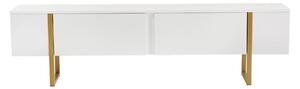 Comoda TV SERENITY, alb/auriu, PAL/metal, 180x30x50 cm
