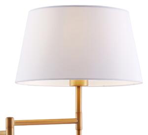 Lampă de podea din bronz cu abajur alb și lampă de citit reglabilă - Ladas