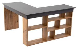 Birou VESPER, gri antracit/pin atlantic, PAL melaminat, 130x120x72 cm