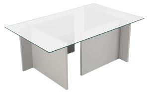 Masuta cafea VETRINO, gri/transparent, sticla/PAL, 105x65x40 cm
