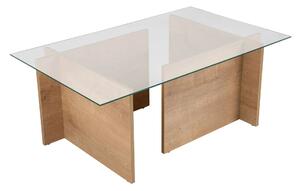 Masuta cafea VETRINO, stejar miere/transparent, sticla/PAL, 105x65x40