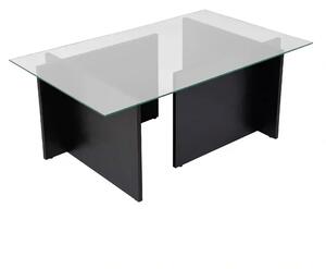 Masuta cafea VETRINO, negru/transparent, PAL/sticla, 105x65x40 cm