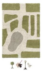 Covor de joacă pentru copii verde-crem din bumbac 90x130 cm Hyde Park – Lorena Canals
