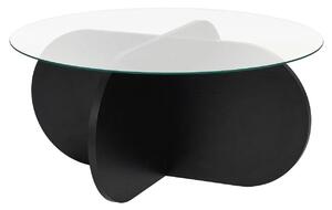 Masuta cafea AERIS, negru, PAL/sticla, 75x75x35 cm
