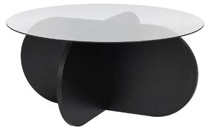 Masuta cafea AERIS, negru/fumuriu, PAL/sticla, 75x75x35 cm