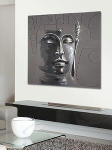 Tablou Buddha, canvas, gri, 100x100x3.5 cm