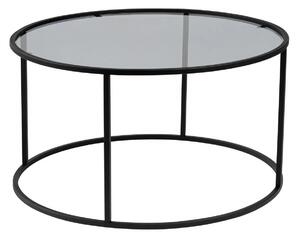 Masuta cafea AURUM, negru, sticla/metal, 80x80x43 cm