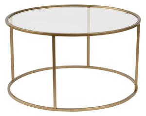 Masuta cafea AURUM, auriu, sticla/metal, 80x80x43 cm