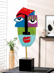 Figurina abstract Mondrian, metal compozit, multicolor, 19x52x11 cm