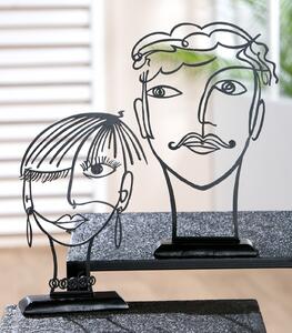 Set 2 figurine Modern Art, metal, negru, 18x26x5.5 cm