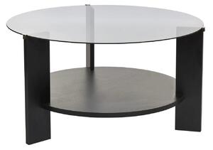 Masuta cafea CLARA, negru/fumuriu, PAL/sticla, 75x75x40 cm