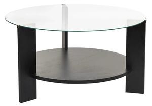 Masuta cafea CLARA, negru, PAL/sticla, 75x75x40 cm
