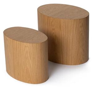 Set 2 masute ELIPSE, stejar, 48x33x41/40x24x33 cm