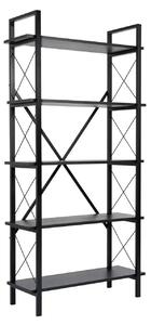 Etajera ELYSIAN, negru, PAL/metal, 90x34x180 cm