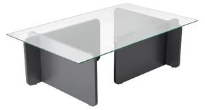 Masuta cafea FLAVIO, gri antracit/transparent, PAL/sticla, 105x65x30 c