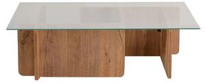 Masuta cafea FLAVIO, pin/transparent, PAL/sticla, 105x65x30 cm