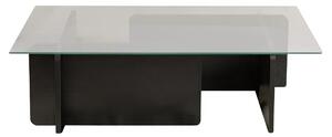 Masuta cafea FLAVIO, negru/transparent, PAL/sticla, 105x65x30 cm