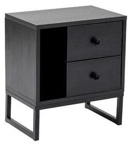 Noptiera GLIMMER, negru, PAL/metal, 46x30x50 cm