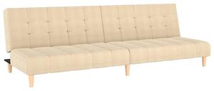 Canapea extensibilă cu 2 locuri, crem, textil