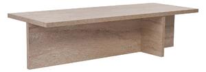 Masuta cafea HARBOR, bej cu efect de piatra travertin, PAL, 120x45x30