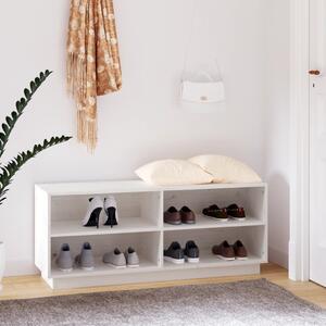 Pantofar, alb, 110x34x45 cm, lemn masiv de pin