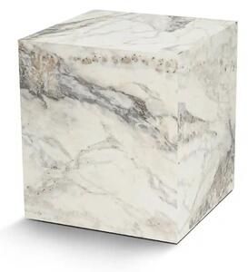 Masuta KUP, alb cu efect de marmura, PAL laminat, 45x45x50 cm